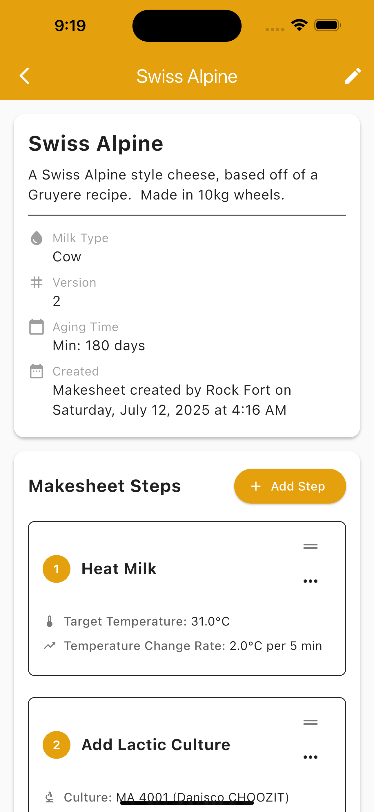 Makesheet Builder Interface
